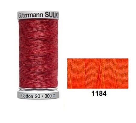 Gutermann Sulky Cotton | 300m | Orange Red 1184