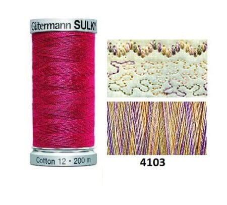 Guterman Sulky Variegated Cotton | 200m | Pansies | 709751_4103