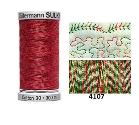 Guterman Sulky Variegated Cotton | 300m | Antique Christmas
