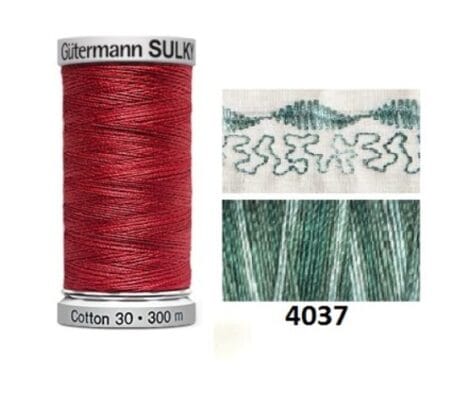 Guterman Sulky Variegated Cotton | 300m | Saucy Sages 4037