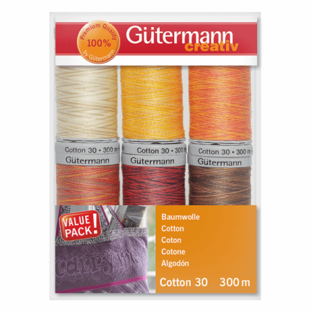 Gutermann 734022_2 | Cotton No.30, 6 x 300m: 2 | Thread Set