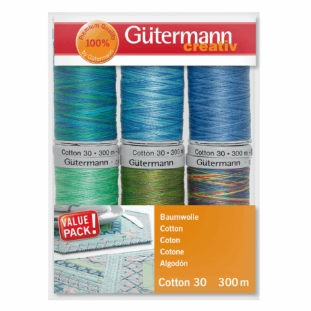Gutermann 734022_3 | Cotton No.30, 6 x 300m: 3 | Thread Set