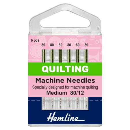 Hemline Sewing Machine Needles: Quilting: Medium 80/12: 6 Pieces
