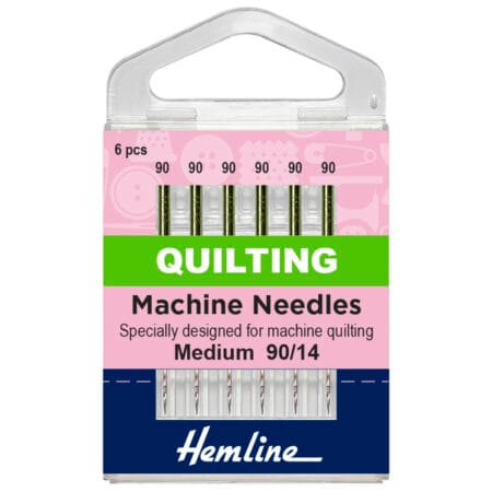 Hemline Sewing Machine Needles: Quilting: Size 90/14: 6 Pieces