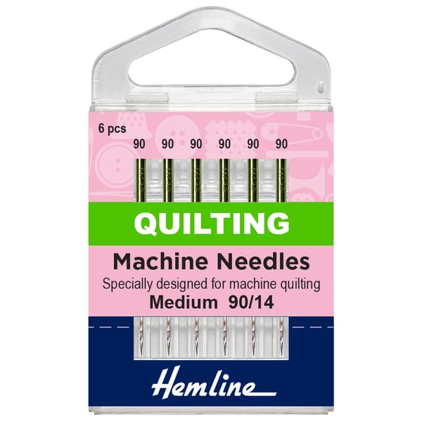 Hemline Sewing Machine Needles: Quilting: Size 90/14: 6 Pieces