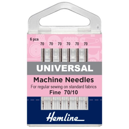 Hemline Sewing Machine Needles: Universal: Fine 70/10: 6 Pieces