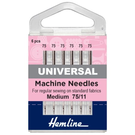 Hemline Sewing Machine Needles: Universal: Fine/Medium 75/11: 6 Pieces
