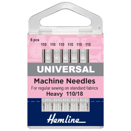 Hemline Sewing Machine Needles: Universal: Heavy 110/18: 6 Pieces