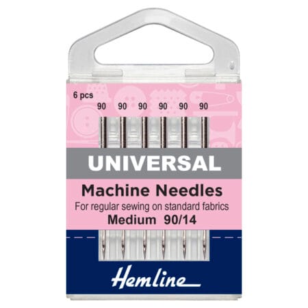 Hemline Sewing Machine Needles: Universal: Medium/Heavy 90/14: 6 Pieces