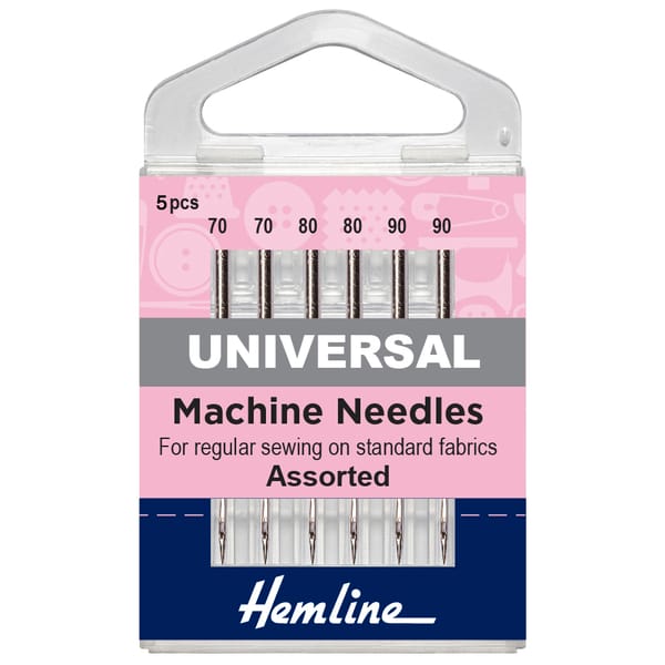 Hemline Sewing Machine Needles: Universal: Mixed: 6 Pieces