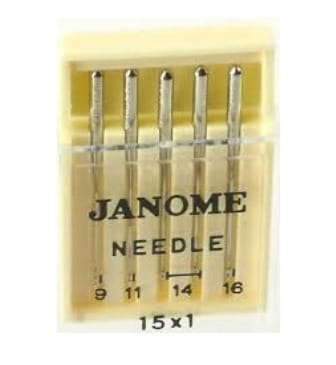 Janome 990100000 | HA 15X1 Standard Assorted Needles | Pack of 5