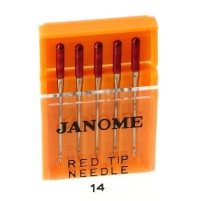 Janome 990314000 | Sewing Machine Red Tip Scarf Needles - 90