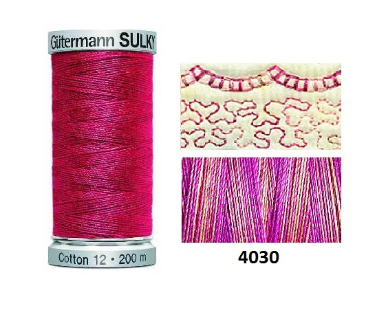Guterman Sulky Variegated Cotton | 200m | Vintage Rose | 709751_4030
