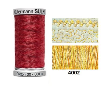 Guterman Sulky Variegated Cotton | 300m | Buttercream 4002