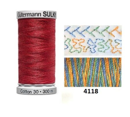 Guterman Sulky Variegated Cotton | 300m | Caribbean 4118