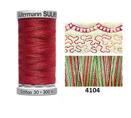 Guterman Sulky Variegated Cotton | 300m | Christmas Trio 4104