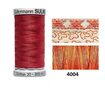 Guterman Sulky Variegated Cotton | 300m | Golden Flame 4004