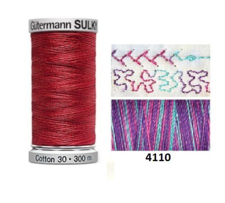 Guterman Sulky Variegated Cotton | 300m | Light Jewels 4110