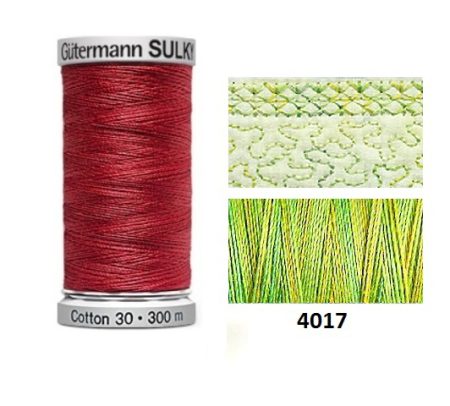 Guterman Sulky Variegated Cotton | 300m | Lime Sherbet 4017