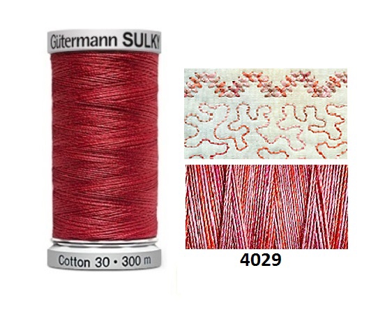 Guterman Sulky Variegated Cotton | 300m | Mocha Mauve 4029