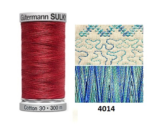 Guterman Sulky Variegated Cotton | 300m | Ocean Blue 4014