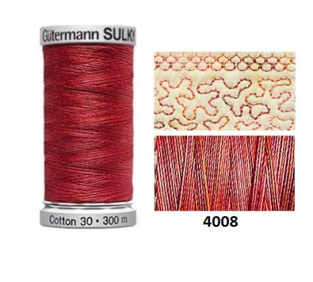 Guterman Sulky Variegated Cotton | 300m | Peach Parfait 4008