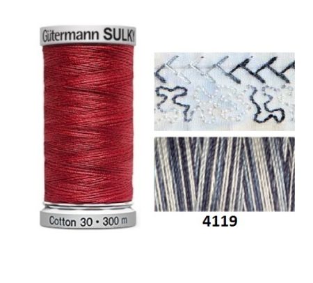 Guterman Sulky Variegated Cotton | 300m | Piano Keys 4119