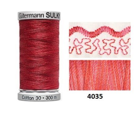 Guterman Sulky Variegated Cotton | 300m | Pretty Roses 4035