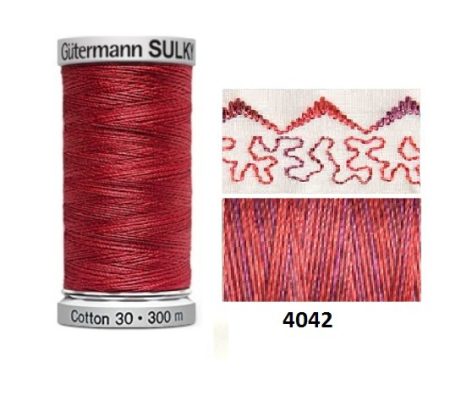 Guterman Sulky Variegated Cotton | 300m | Redwork 4042