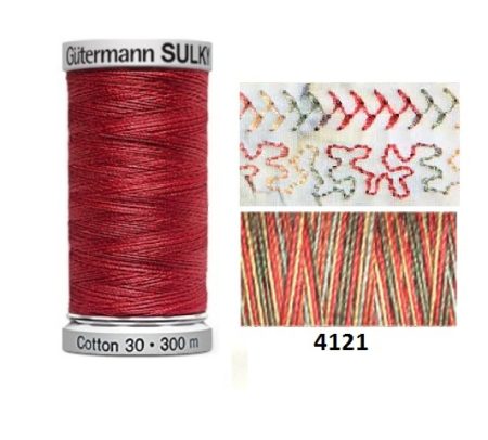Guterman Sulky Variegated Cotton | 300m | Rhubarb 4121