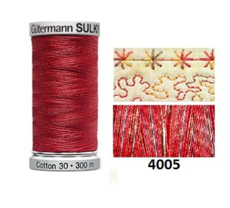 Guterman Sulky Variegated Cotton | 300m | Strawberry Daiquiri 4005
