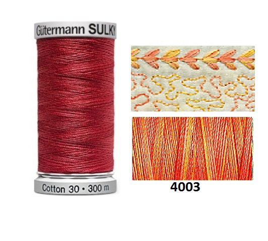 Guterman Sulky Variegated Cotton | 300m | Sunset 4003