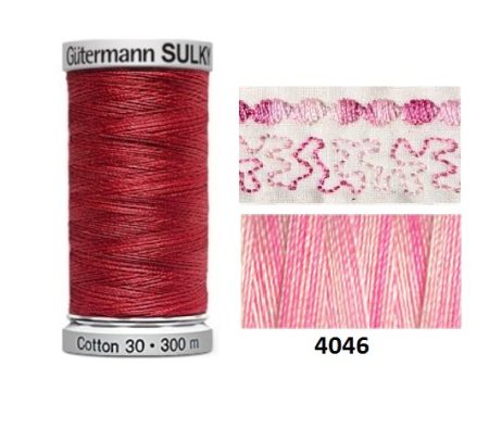 Guterman Sulky Variegated Cotton | 300m | Sweet Rose 4046