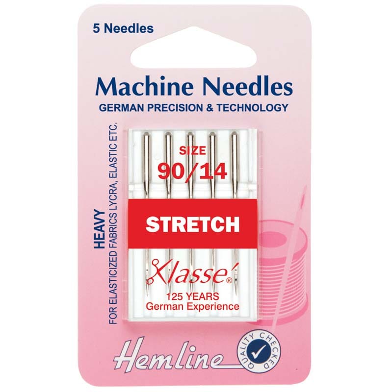 Hemline Sewing Machine Needles: Stretch: Heavy 90/14: 5 Pieces
